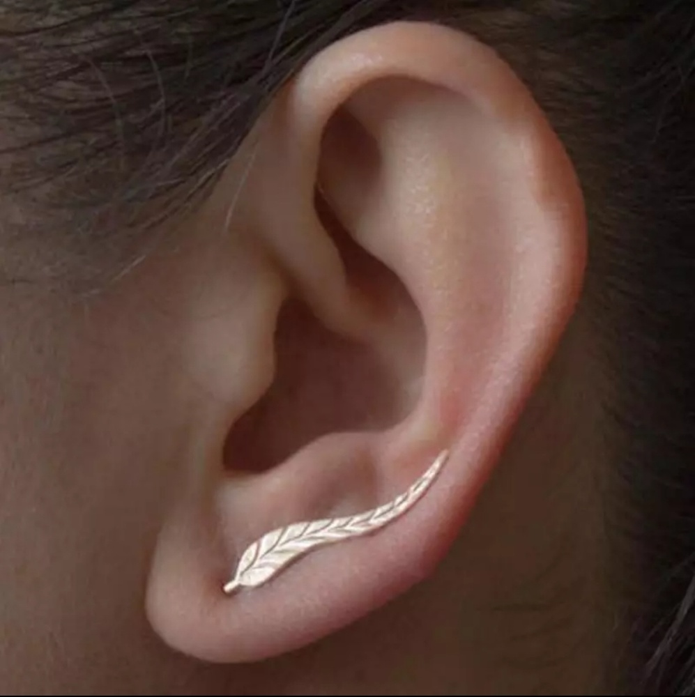 Goddess Gold Leaf Crawler Earrings